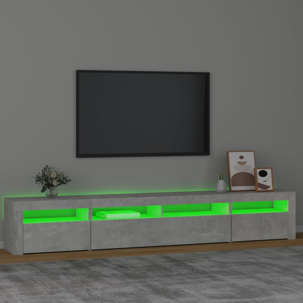 Vidaxl Szafka Pod Tv Z Oświetleniem Led, Szarość Betonu, 240X35X40 Cm