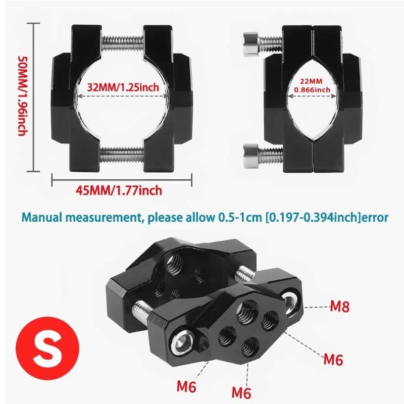

Clamp Holder Bracket for LED Spotlight, Fog, And Turn Signal Lights, Suitable for Motorcycle Handlebars Measuring 22-32Mm чёрный