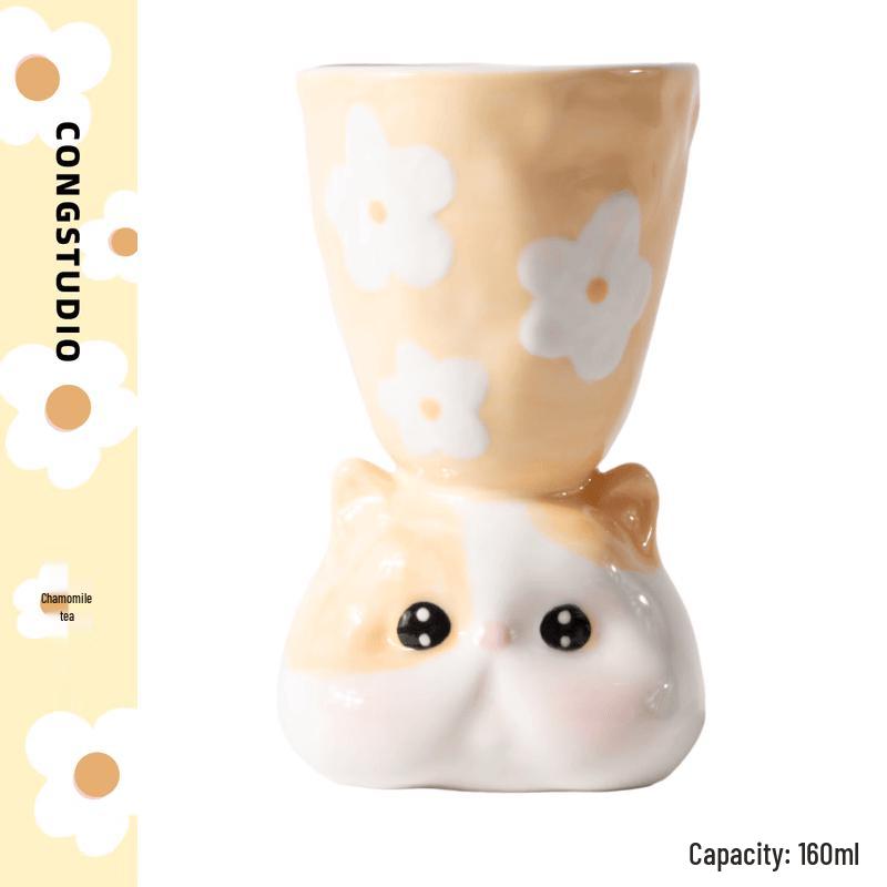 CONGSTUDIO Cute Cat Handmade Ceramic Cup