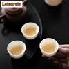 35ml Handamde Iced Jade Porcelain Reversed Cup White Tasting Teacup Mug Small Personal Tea Bowl Master Cup Kung Fu Teaware Gift