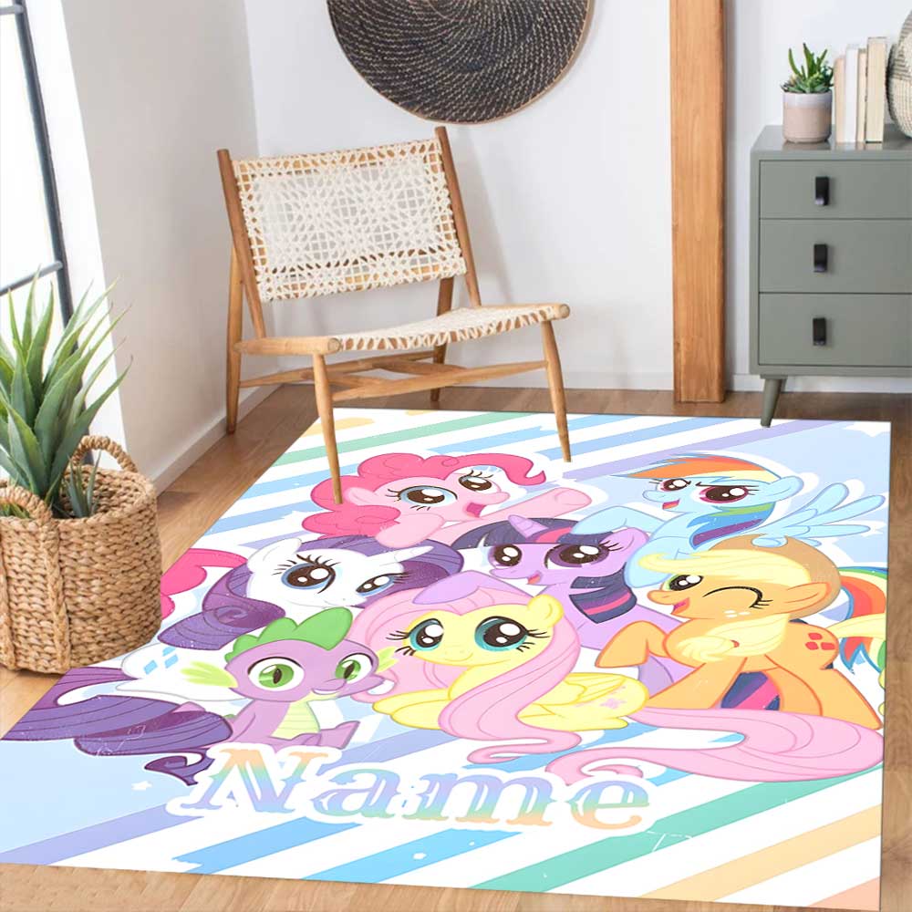 Little Pony (6) Customize your name rug, office chair cushion, home bedroom living room gift.
