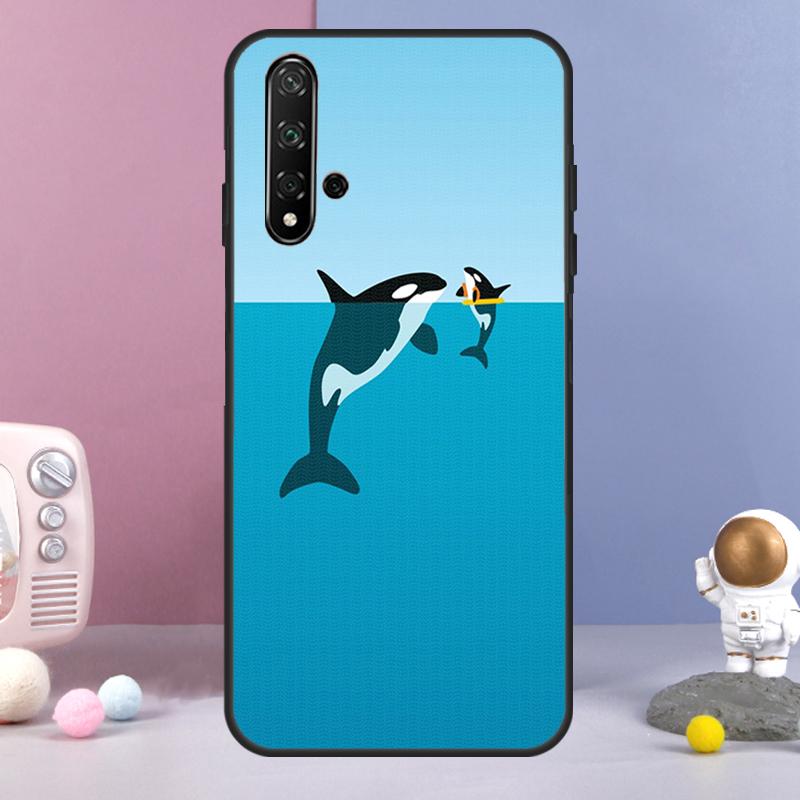 Orcas Killer Whales For Huawei Nova 9 10 SE 3i 7i 8i 11i 12i Y60 Y61 Y70 Y72 Y73 Y90 Y91 P20 P30 P40 Lite Case
