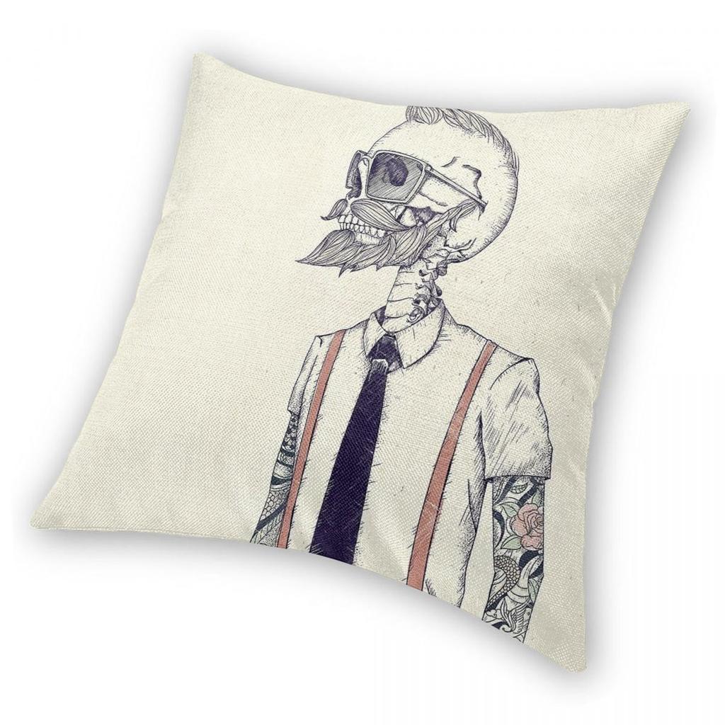 Gentleman Becomes A Hipster Square Pillowcase Polyester Linen Velvet Pattern Zip Decor Sofa Cushion Cover