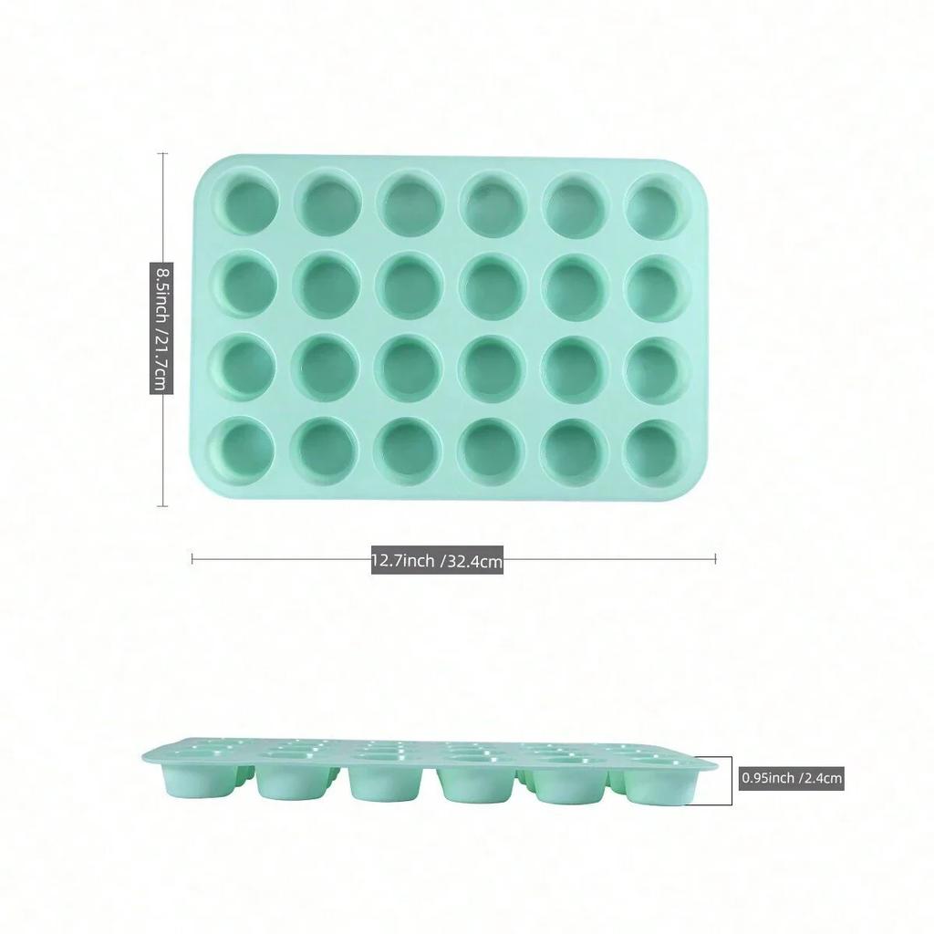 1 Cake Mold, Ice Cream Biscuit Mold, Candy Silicone Mold, 24 Cup Cake Tray - Non Stick Cake for Baking, Kitchen Baking Mold
