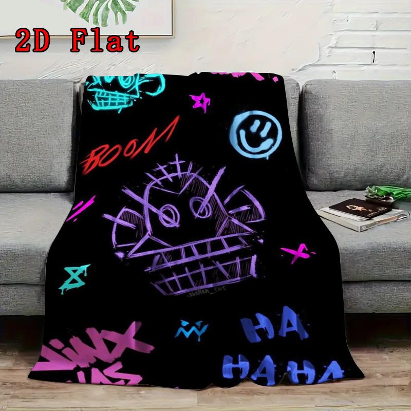 Graffiti 2D Flat Pattern Flannel Blanket High quality All Seasons Warmth and Comfort Perfect for Christmas Gifts.MMT0918457