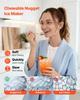 Countertop Ice Maker, 15 Kg Per Day, Self-Cleaning Portable Machine with Scoop, Drawer-Style Ice Access, Nugget Ice-Making Machine with Chewable Ices