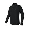Fila Golf Series Logo Design Versatile Knitted Long Sleeve Polo Shirt Men Tops Deep-Black A11M515204F-BK