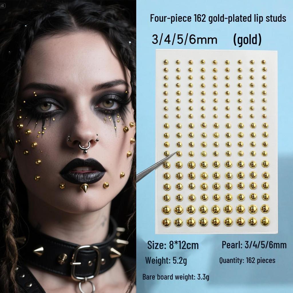 Self-Adhesive Facial Ornaments: No-Punch Free Eyebrow, Nose, Lip, and Earring Stud Stickers