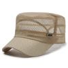 Breathable Mesh Military Style Cap Lightweight Adjustable Summer Outdoor Hat with Flat Top and Curved Visor for Men and Women