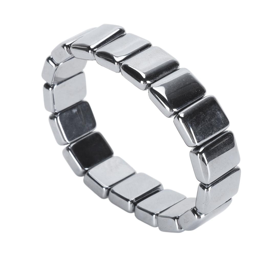 Terahertz Rectangle Bead Bracelet Energy Stone Fashion Unisex Terahertz Elastic Bracelet 0.79 X