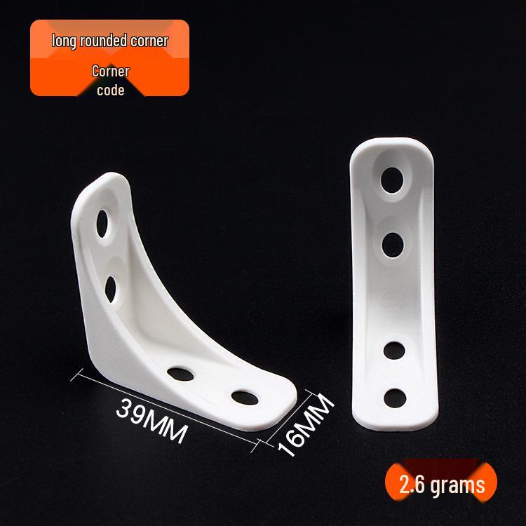 Thickened White Nylon Corner Bracket, L-Shaped 90 Degree, Triangular with Cover for Furniture Cabinet Connector