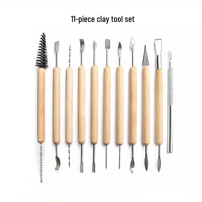11-Piece Ceramic Clay Sculpting and Carving Tool Set for Pottery and Polymer Clay