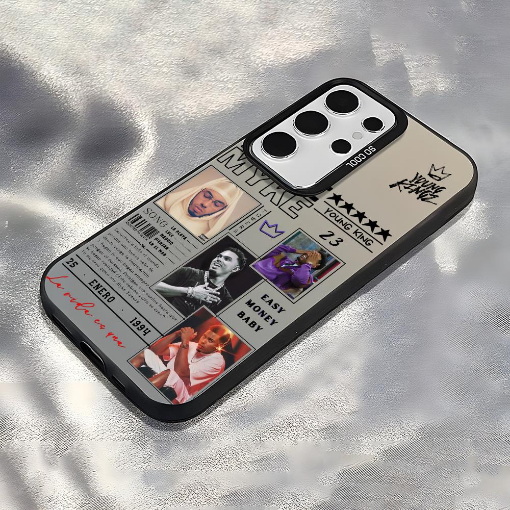 M-Myke TowerS Singer Phone Case For Samsung Galaxy S25 Edge S24 S23 S22 S21 S20 Ultra Funda Silicone Silver Cover