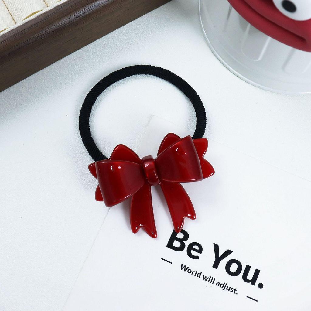 Nanrui Jewelry Acetate Bow Hair Tie 5.3cm - Cute Bowknot Hair Rope & High Ponytail Clip