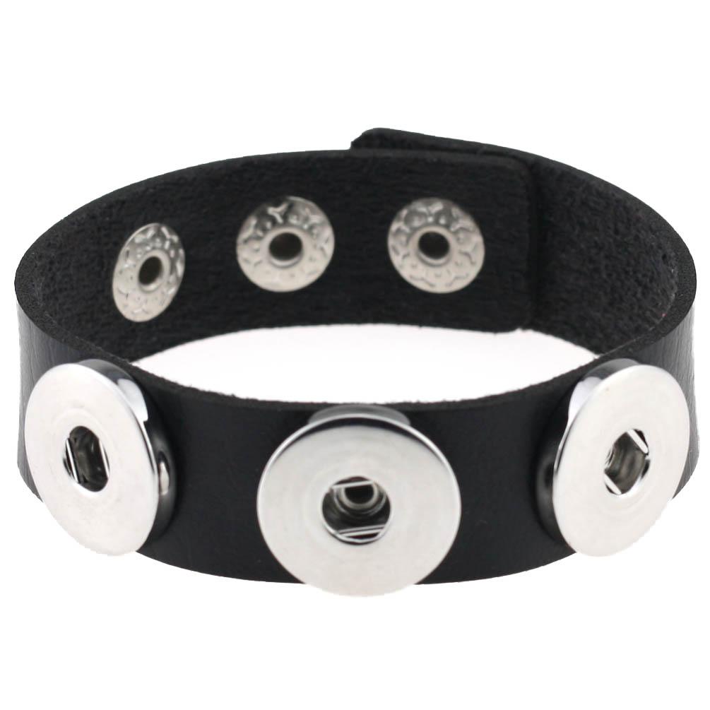14 Colors Snap Button PU Leather Bracelet Adjustable Wristband for Men Women Gothic Punk Jewelry