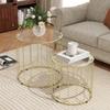 Elliptische Aussparungs-Nesting-Tische - Goldfarben