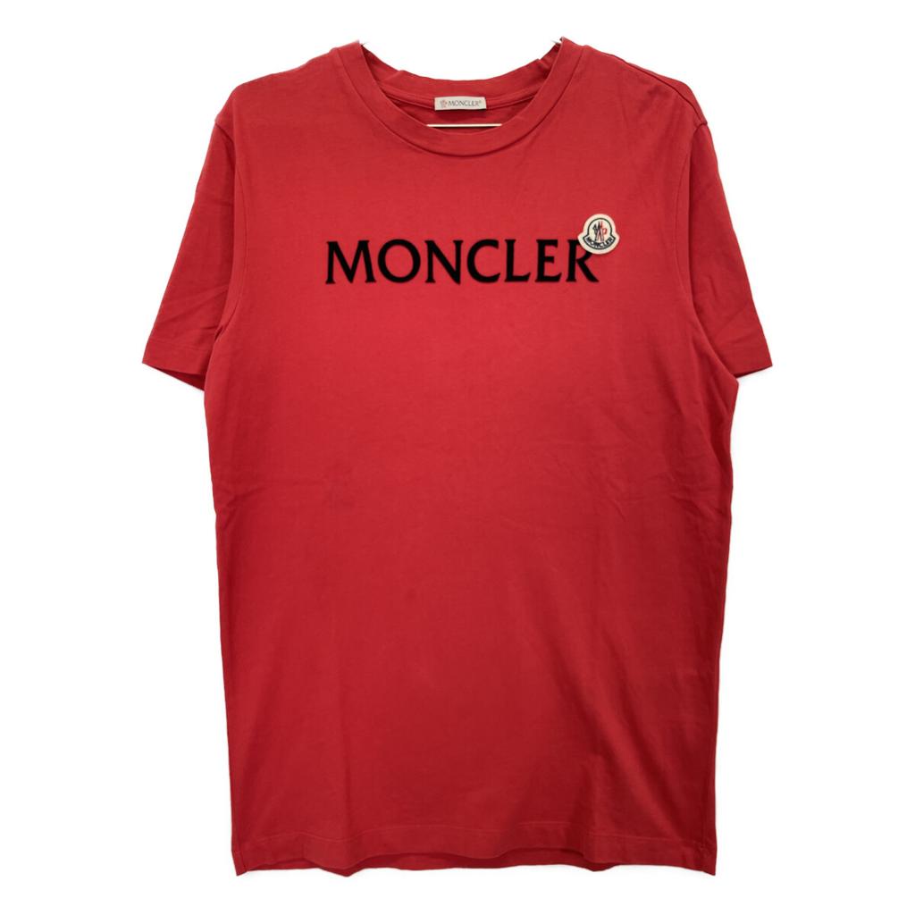 Moncler Red Cotton Logo T-shirt Tops S RedUsed