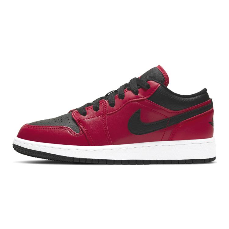 Jordan 1 Low Gym Red Black Pebbled GS 553560-605 36.5