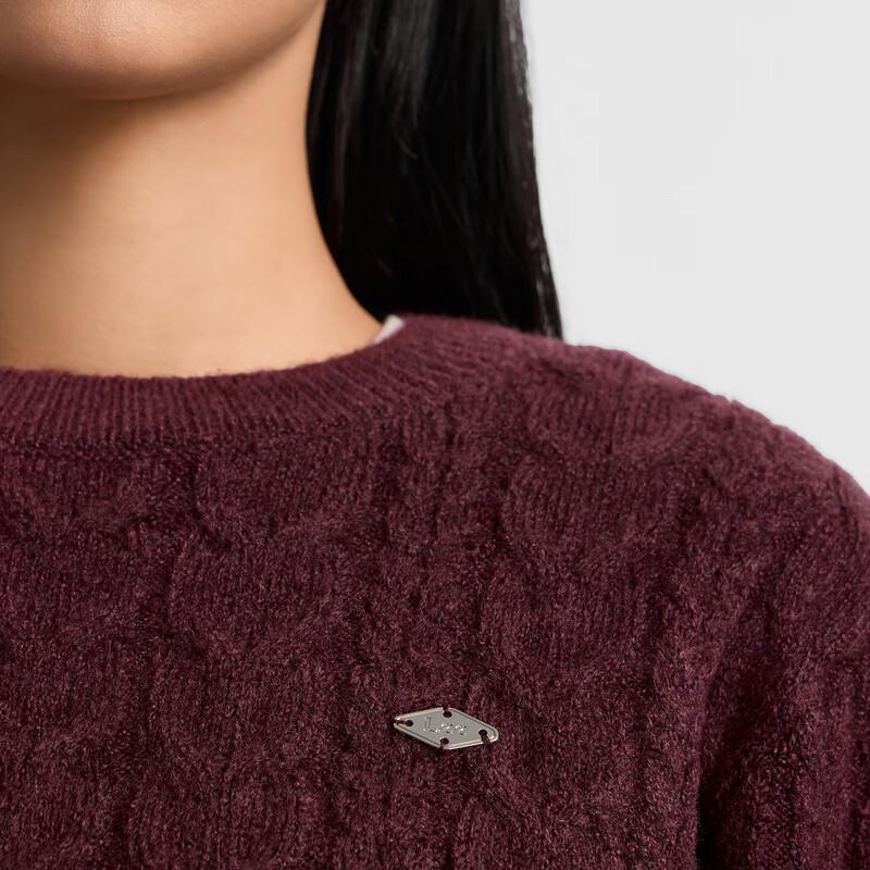 Lee Women's 2025 Winter Crew Neck Cable Knit Sweater