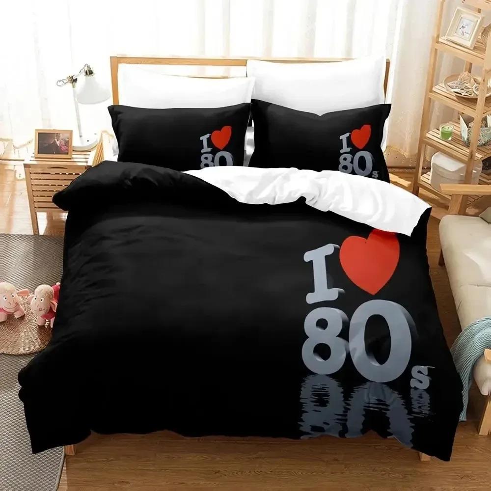 TV Series I Love The 80s Logo Bedding Set Duvet Cover Bed Set Quilt Cover Pillowcase Comforter King Queen Size Boys Adult
