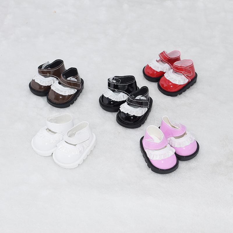 Doll Shoes - 20cm Cotton Lace Leather with Velcro for Celebrity Dolls, Milu Toy Figures & Outfit Accessories