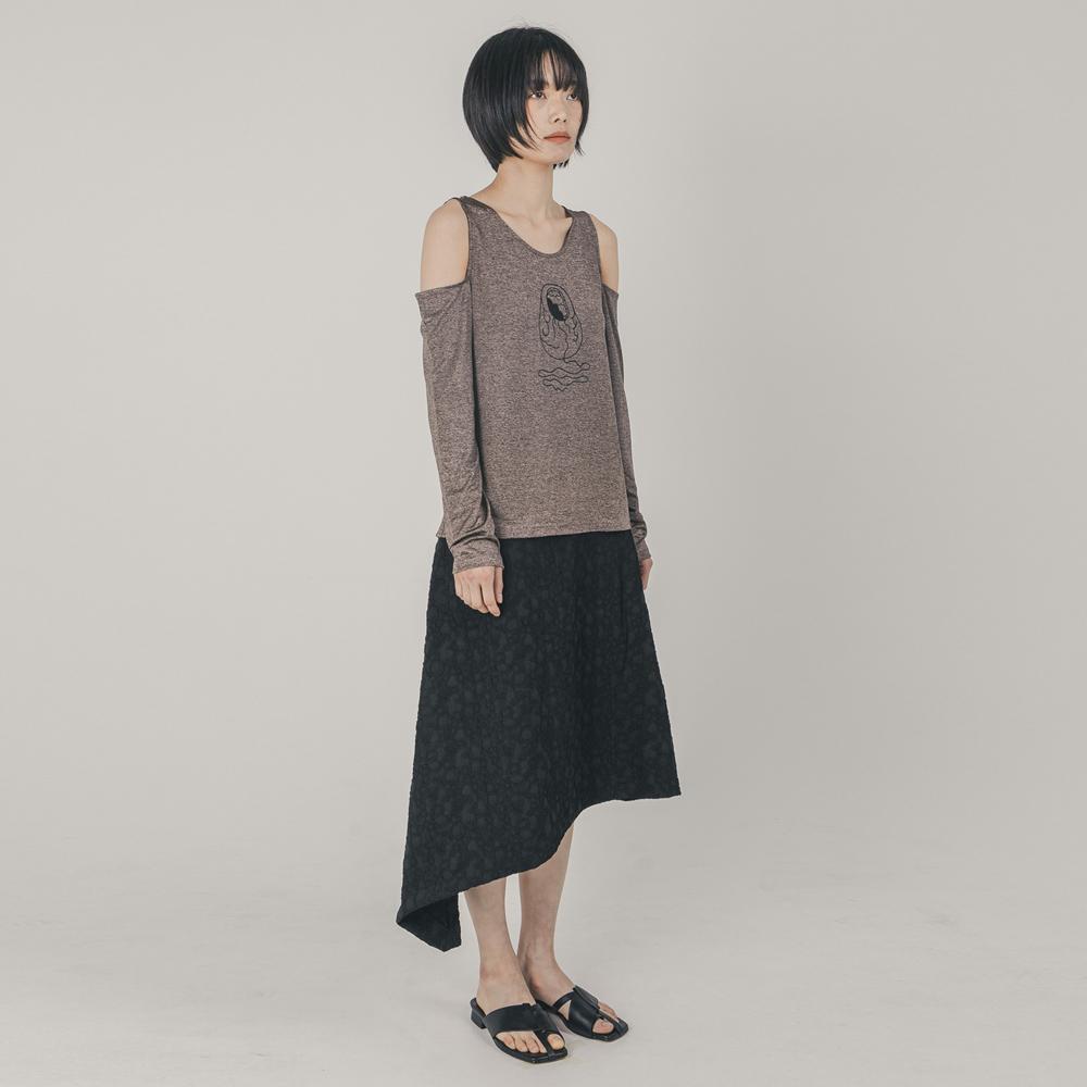 Wimzi Mind Cocoon Asymmetrical Skirt_Black