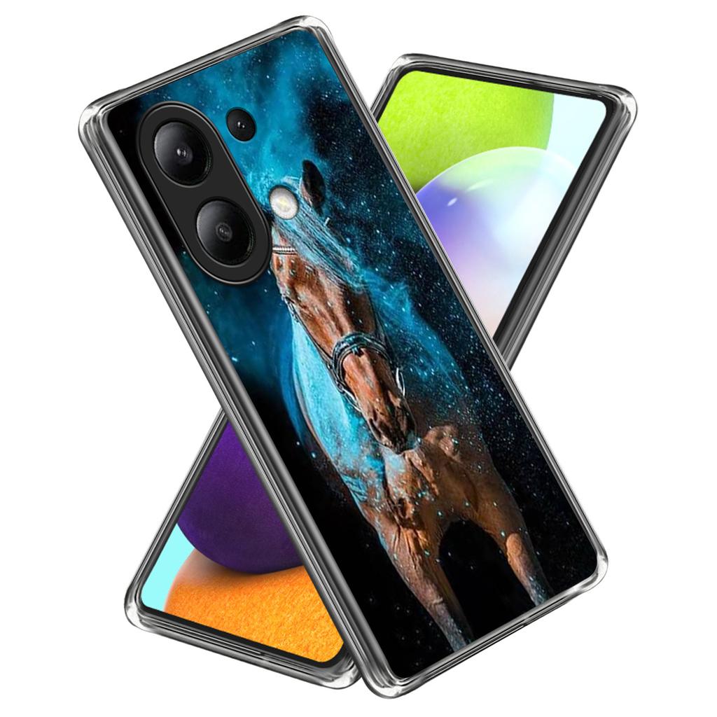 For Xiaomi Redmi Note 13 4G Case Shock-Absorbent TPU Pattern Printed Phone Cover