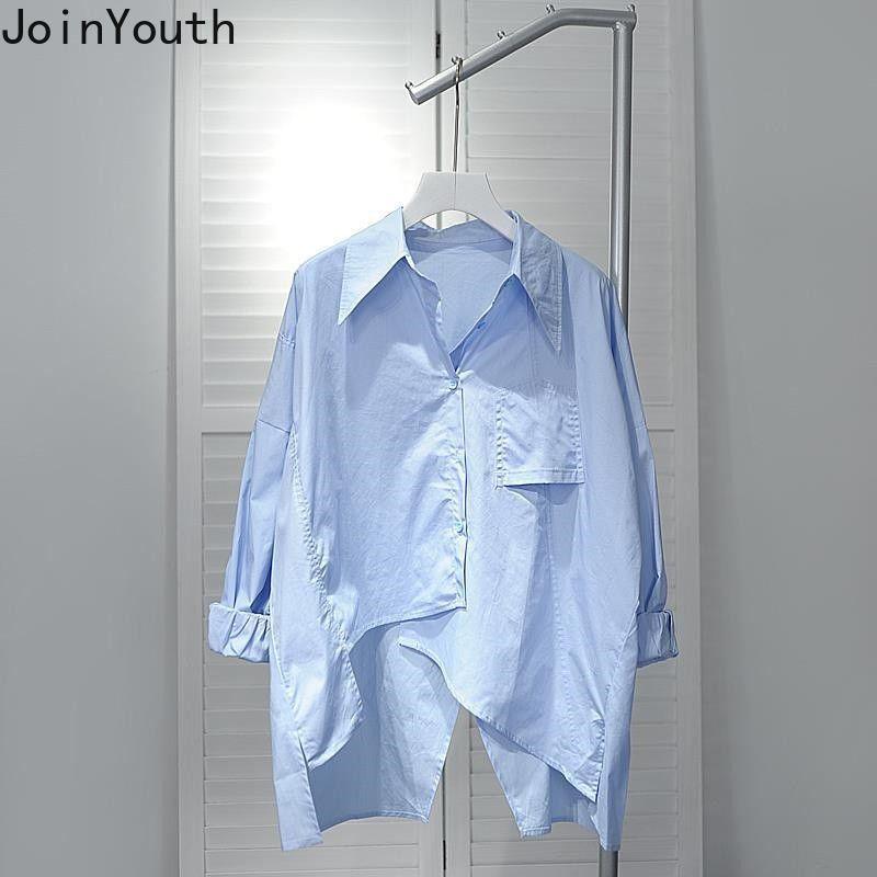 Weiße Blusen für Damen Oversized Tops Streetwear Koreanische Mode Freizeithemden Geschlitzt Unregelmäßig Vintage Bluse