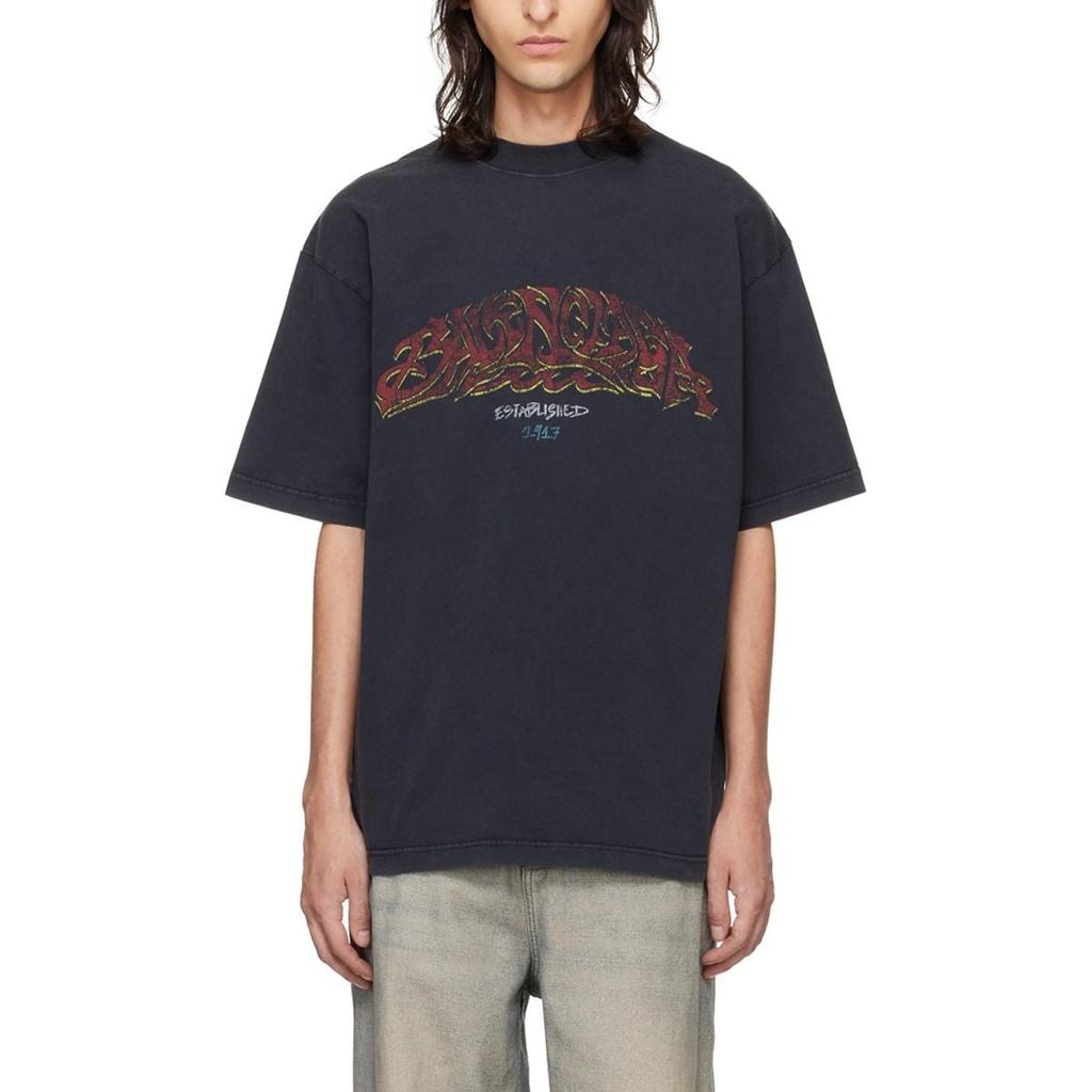 Balenciaga Men's Offshore Oversized T-Shirt Gray 764235TPVM81568