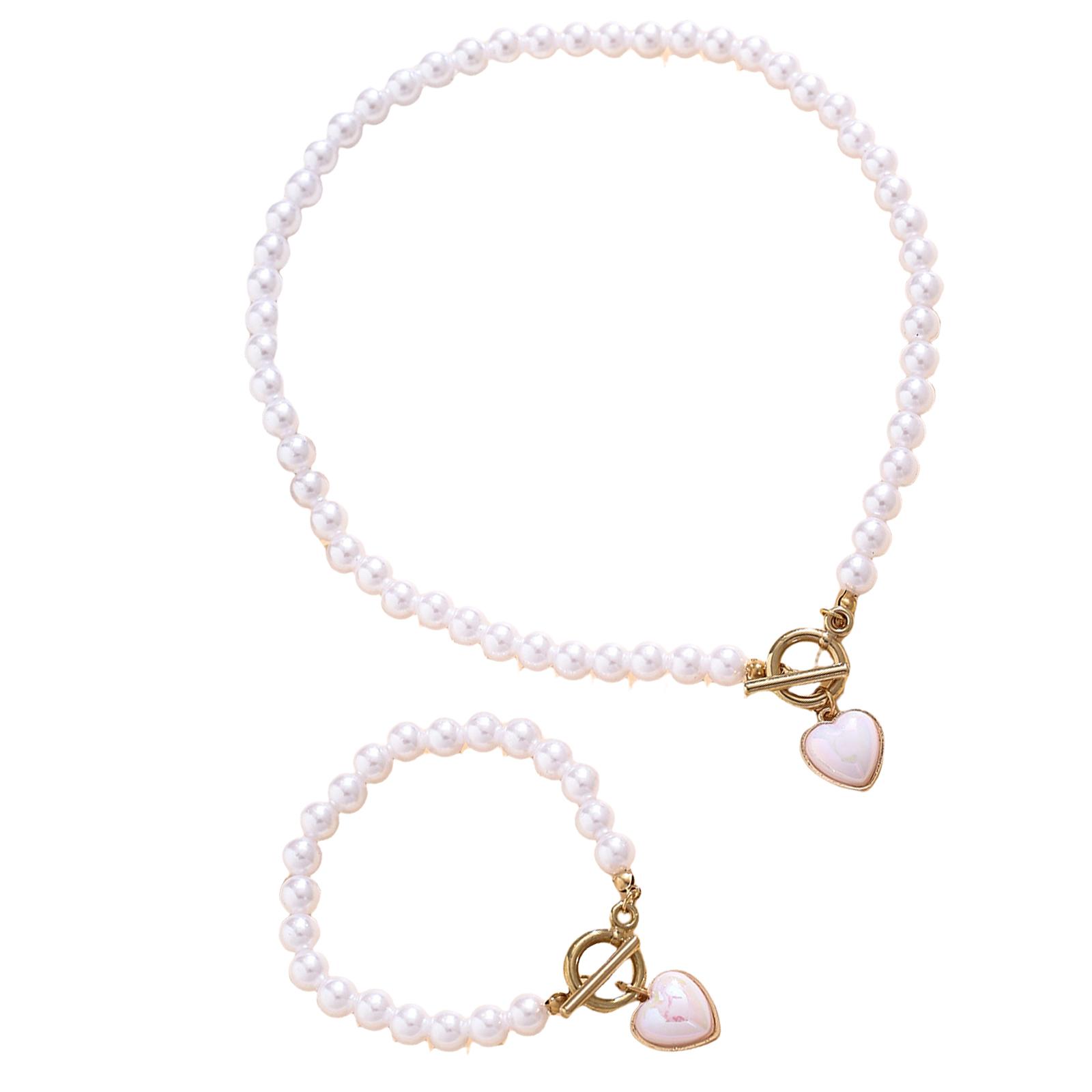 

Стильное Жемчужное Ожерелье Элегантные Украшения Элегантный Браслет из Бусин Регулируемое Ожерелье Текстура Имитации Жемчуга для Ежедневного Ношения