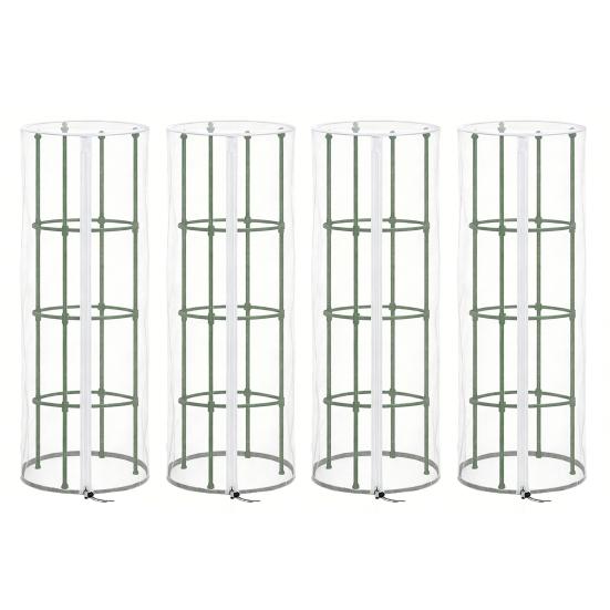 Yousheng Garden Bird Netting for Round Triangular Tomato Cage Breathable Mesh Netting Insect Barrier Netting with Zipper Drawstring Plant Cage Cover