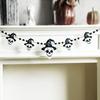 Halloween Skull Garland with Witch Hat - Black & White Beaded Hanging Ornament Living Room Wall Decoration for Fireplace & Party