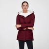 Women's Hooded Cotton Jacket with Plush Lining - Medium Long Style for Autumn/Winter