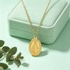1PC Oval Shaped Necklace, Queen Coin Necklace, Stainless Steel Retro Talisman, Jewelry Accessories, Gifts