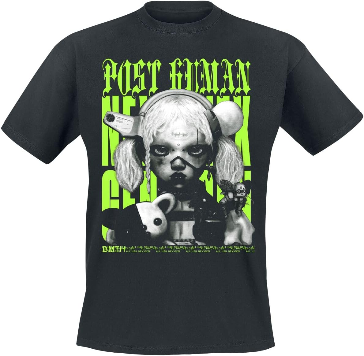 Post Human Cyberpunk Girl Graphic T-shirt XL