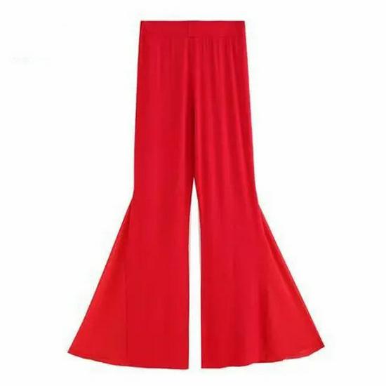 

Этнические танцевальные брюки из модала 2023: Свободная, однотонная, летящая одежда для взрослых для практики китайских танцев 3XL красный