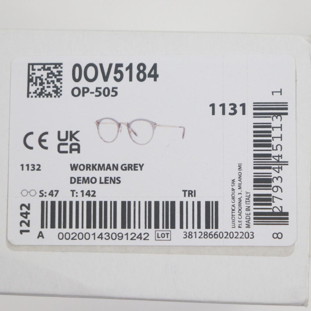 Excellent OLIVER PEOPLES Glasses Clear Gray Mens OV5184 1132 Used