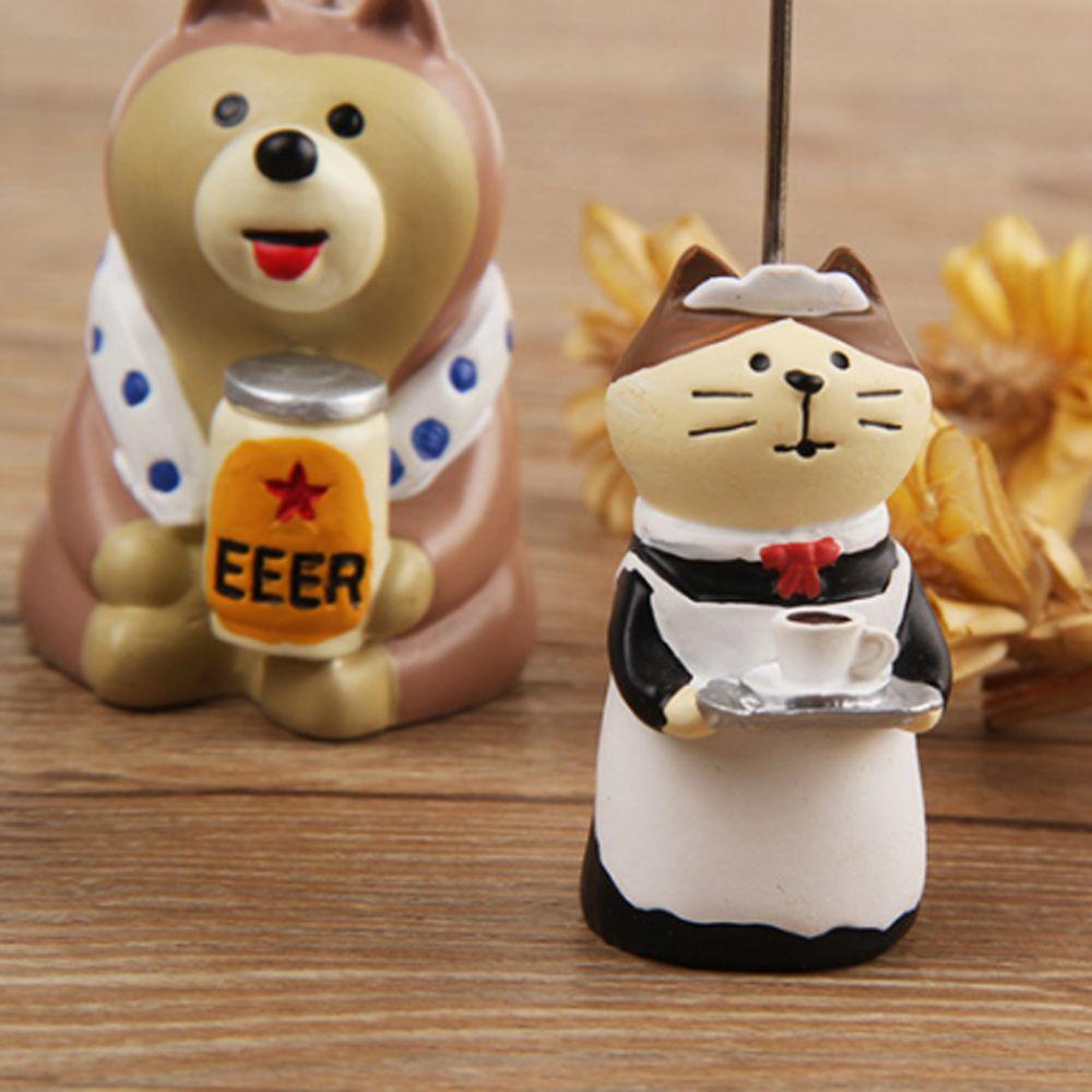 Creative Kawaii Stationery Resin Folder Clip Memo Clip Photo Card Stand Bread Cat Memo Holder