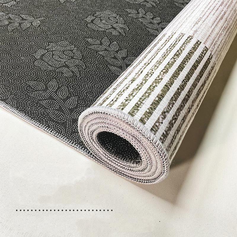 Grey Geometric Living Room Area Rug Corridor Hallway Carpet Runners Decor Crystal Velvet Anti-slip Kitchen Bedroom Rug Door Mat