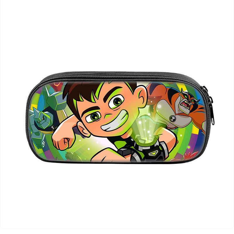 Trousse à Crayons Ben10 pour Enfants Grande Capacité en Nylon Organisateur de Papeterie pour Étudiant Utilisation Scolaire