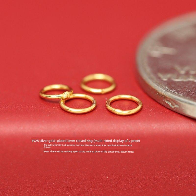 

DIY Handmade Jewelry Accessories S925 Sterling Silver Broken Ring Split Ring Bracelet Pendant Connecting Ring Tee Accessories Silver plated gold closed diameter 4mm thick 0.5mm