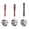Measuring Spoon with Wood Handle, Stainless Steel Baking Scoop, Coffee Bean Milk Powder Teaspoon for Sugar Spice, Kitchen Gadget