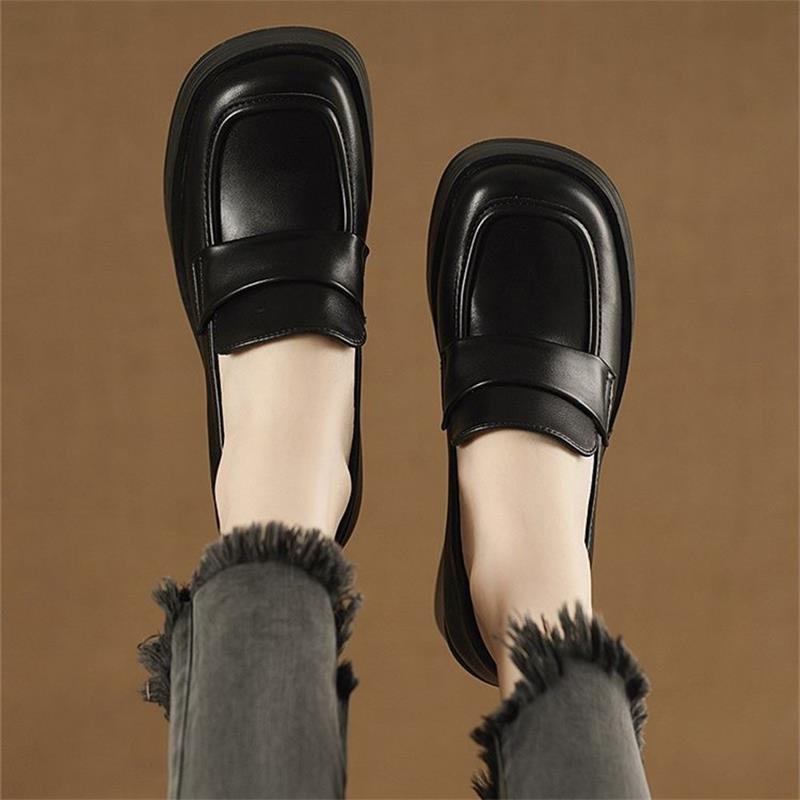 Fashion 2025 New Comfortable Waterproof Platform Casual Fashionable Women's Shoes Round Toe Cover Thick Heel High Heel Single Shoes