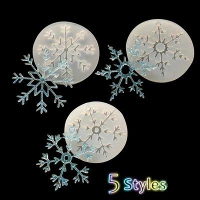 5 Typen Schneeflockenform Harzform Epoxid Silikonform DIY Schmuckherstellung Bastelwerkzeuge