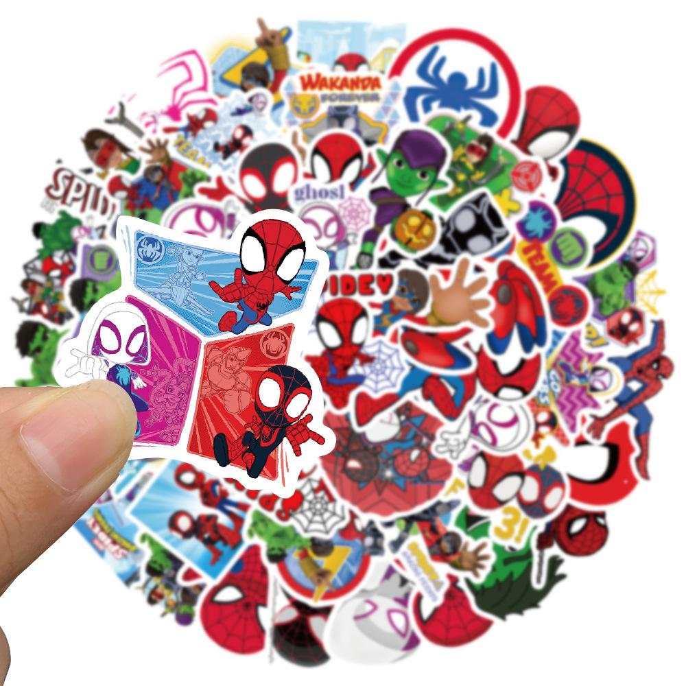 50Pcs Cool Movie Spiderman Anime Stickers Skateboard Fridge Guitar Laptop Motorcycle Travel Classic Toy Cool Sticker