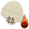 Unisex Warm Fleece Lined Knitted Hat Set for Men Winter Cycling Windproof Cold Proof Large Brim Woolen Overhead Accessory