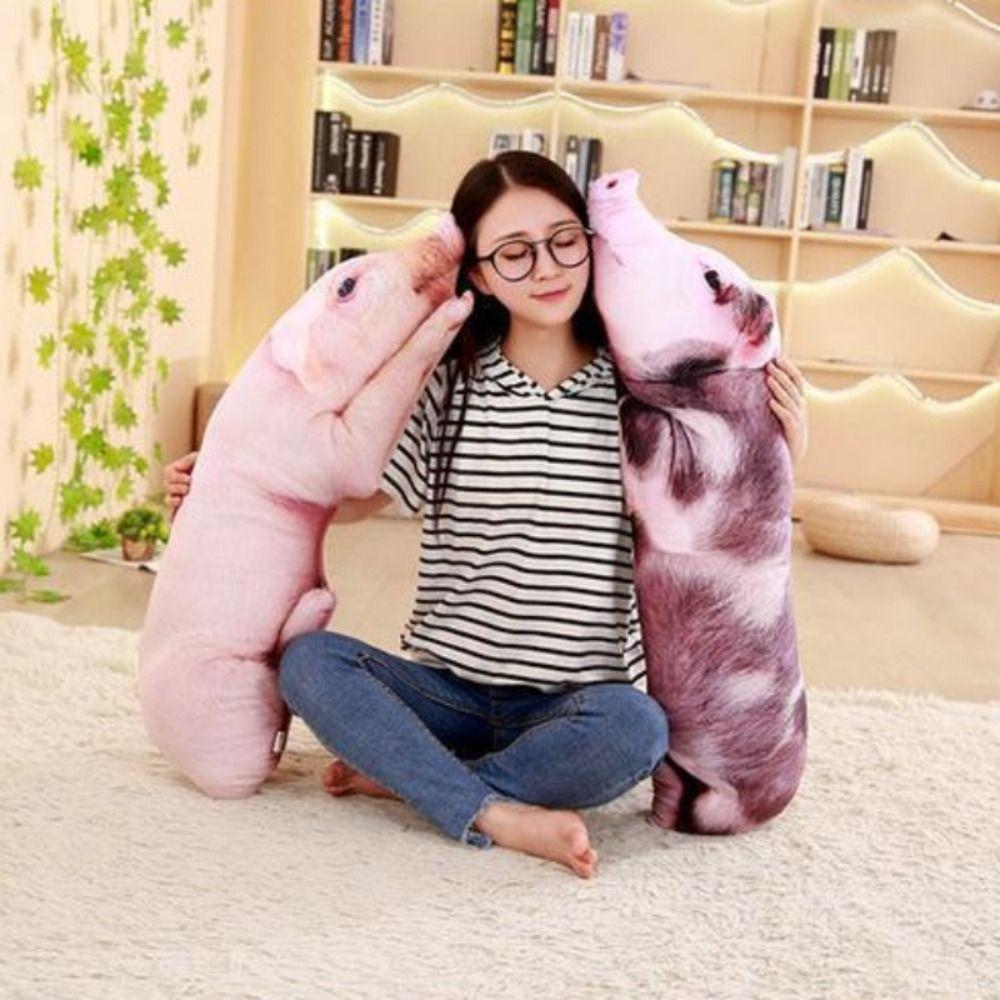 Simulated Pig Plush Toy Realistic Pig Cushion Creative Pig Stuffed Pillow Kids Toy