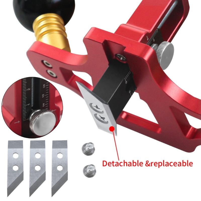 Router Plane Aluminum Handheld Woodworking Tool Line Shoulder Planing Cutting Depth Control Suitable for Joinery