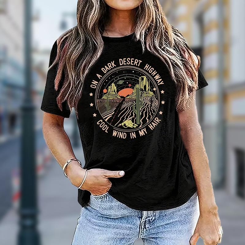 

Женская летняя футболка с принтом, модные и минималистичные футболки с коротким рукавом, повседневные топы с принтом 8XL чёрный