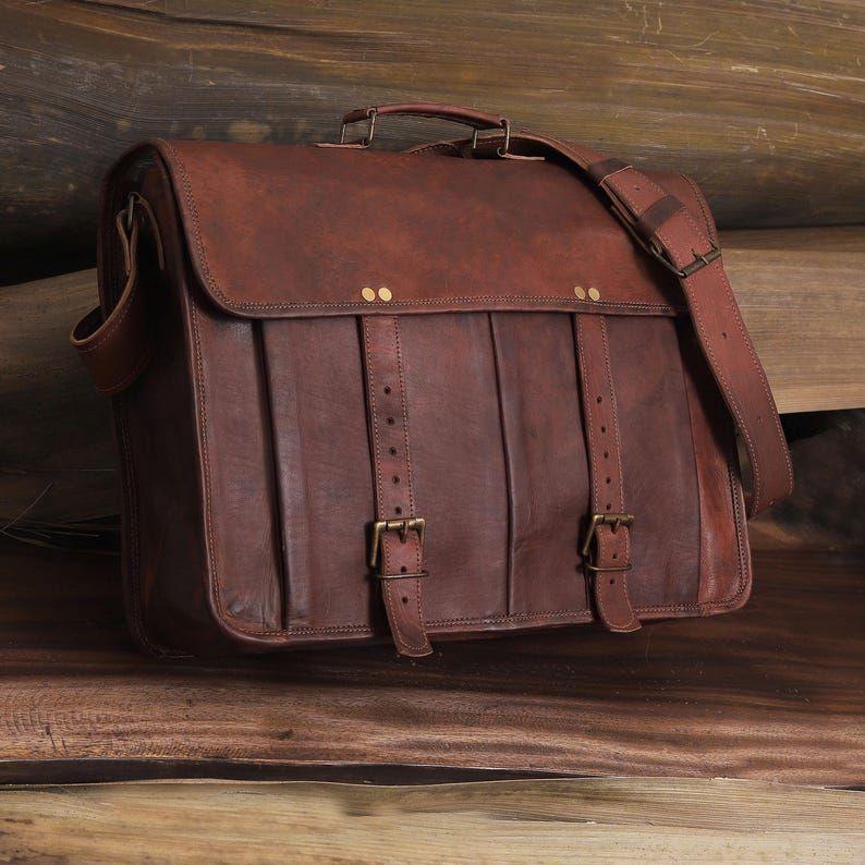 Leather Messenger Bag Laptop Bag for Men and Women Office School Bag Personalized Gift Bag Crossbody Bag Satchel Shoulder Bag Christmas Gift